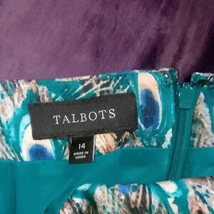 Talbots Teal Patterned Skirt